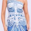 One Shoulder Denim Print Dress - Image 4