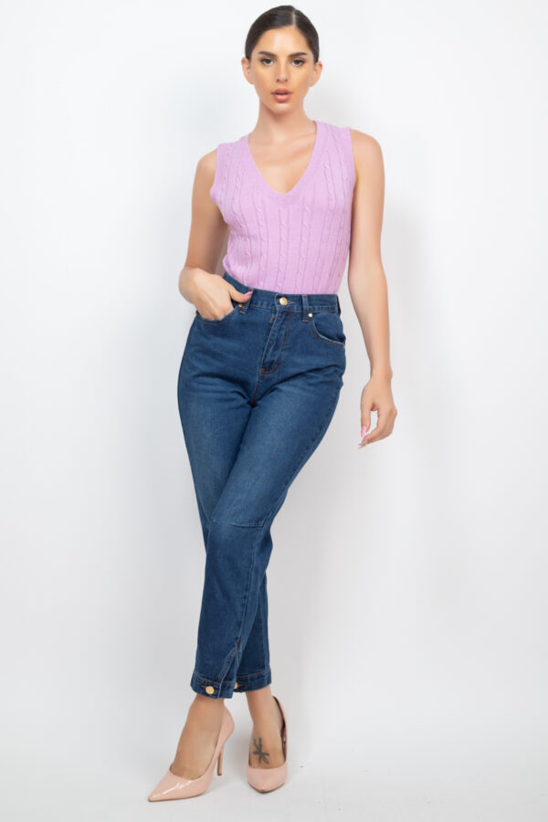 Cuffed-button Mom Jeans - Image 2