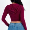 French Terry Crop Zip Up Hoodie - Image 4