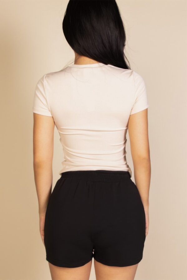 Ribbed Round Neck Short Sleeve Top - Image 4